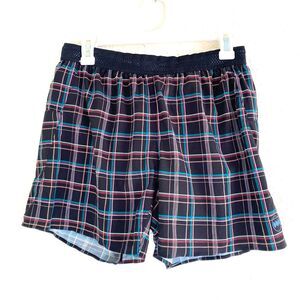 Janji Womens 5 Inch AFO Middle Shorts Size Med Black Plaid Print Running Lined